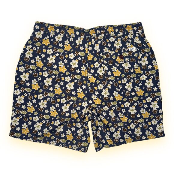 Katin USA Men's MD Medium Floral Swim Trunks Boardshorts Blue Lined Drawstring - Picture 3 of 10